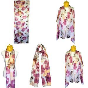 NWT Genuine 100% Mulberry Silk Satin Scarf 21"x66" Long Rectangle Shawl 53211